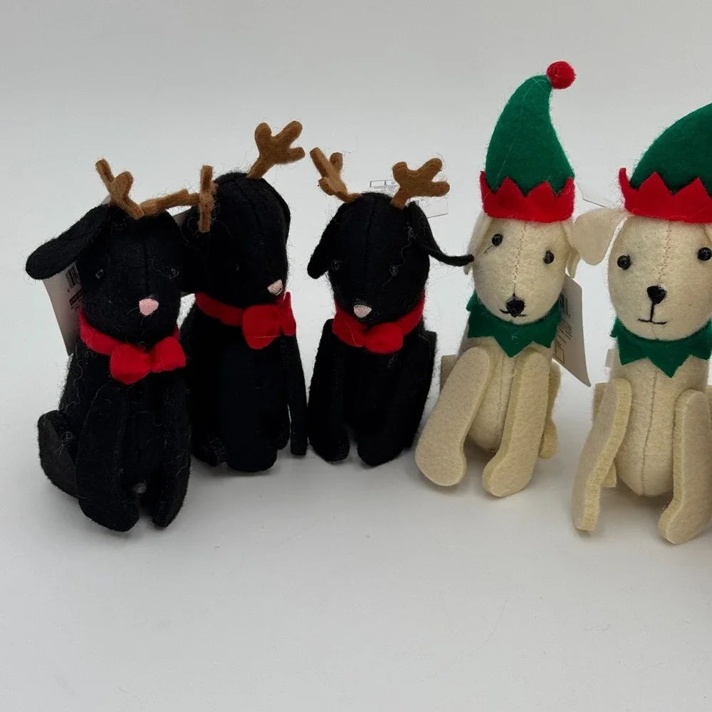 Crescent Plush Christmas Dog Ornament Multi Pack Lot Of 7 New With‎ Tags Holiday